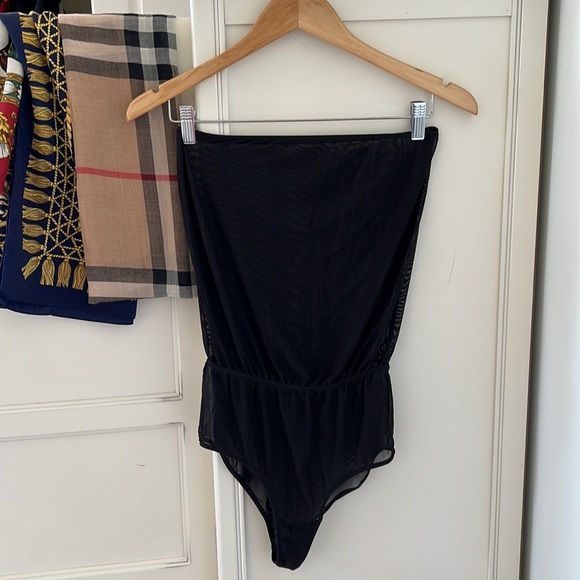 American Apparel Black Transparent Bodysuit - Picture 2 of 7
